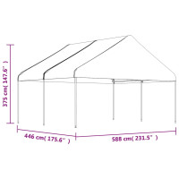 Produktbild för Paviljong med tak vit 4,46x5,88x3,75 m polyeten