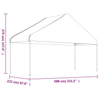 Produktbild för Paviljong med tak vit 4,46x5,88x3,75 m polyeten