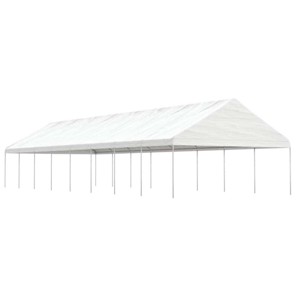 Produktbild för Paviljong med tak vit 17,84x5,88x3,75 m polyeten