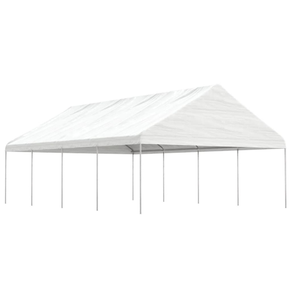Produktbild för Paviljong med tak vit 8,92x5,88x3,75 m polyeten