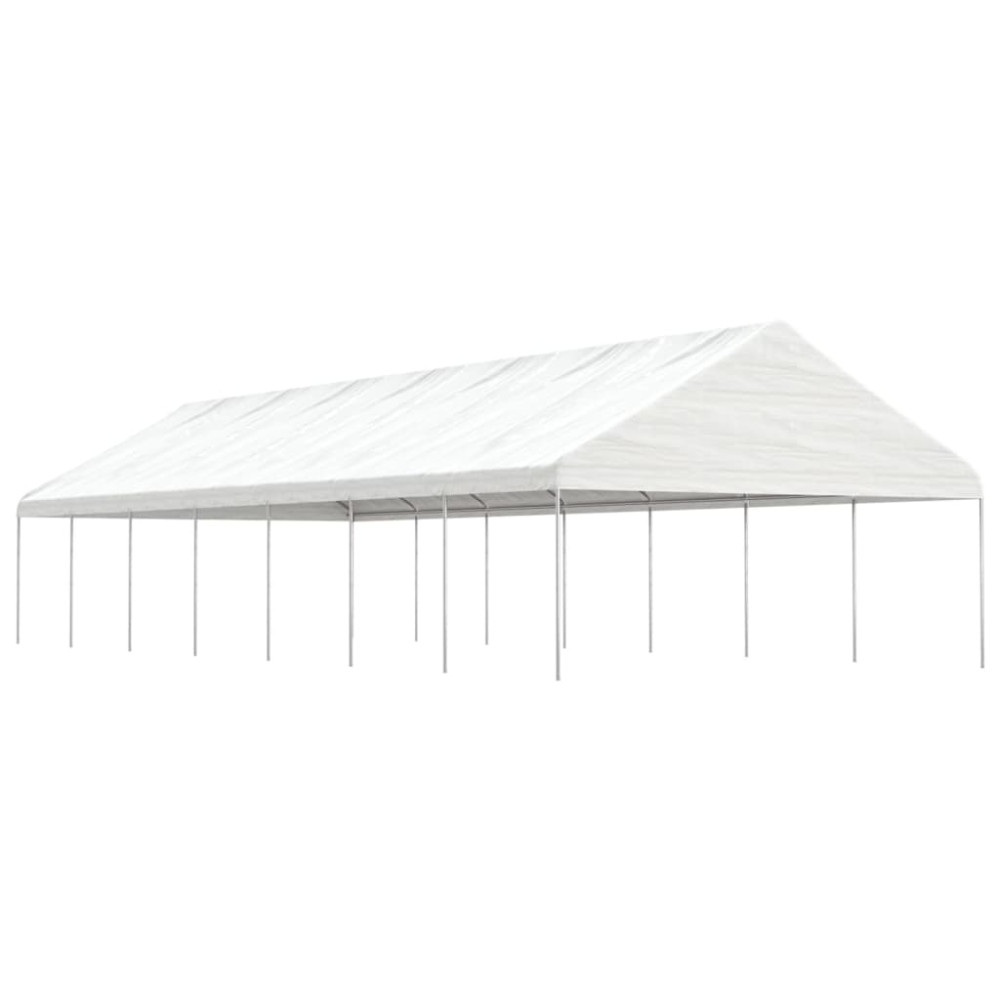 Produktbild för Paviljong med tak vit 15,61x5,88x3,75 m polyeten