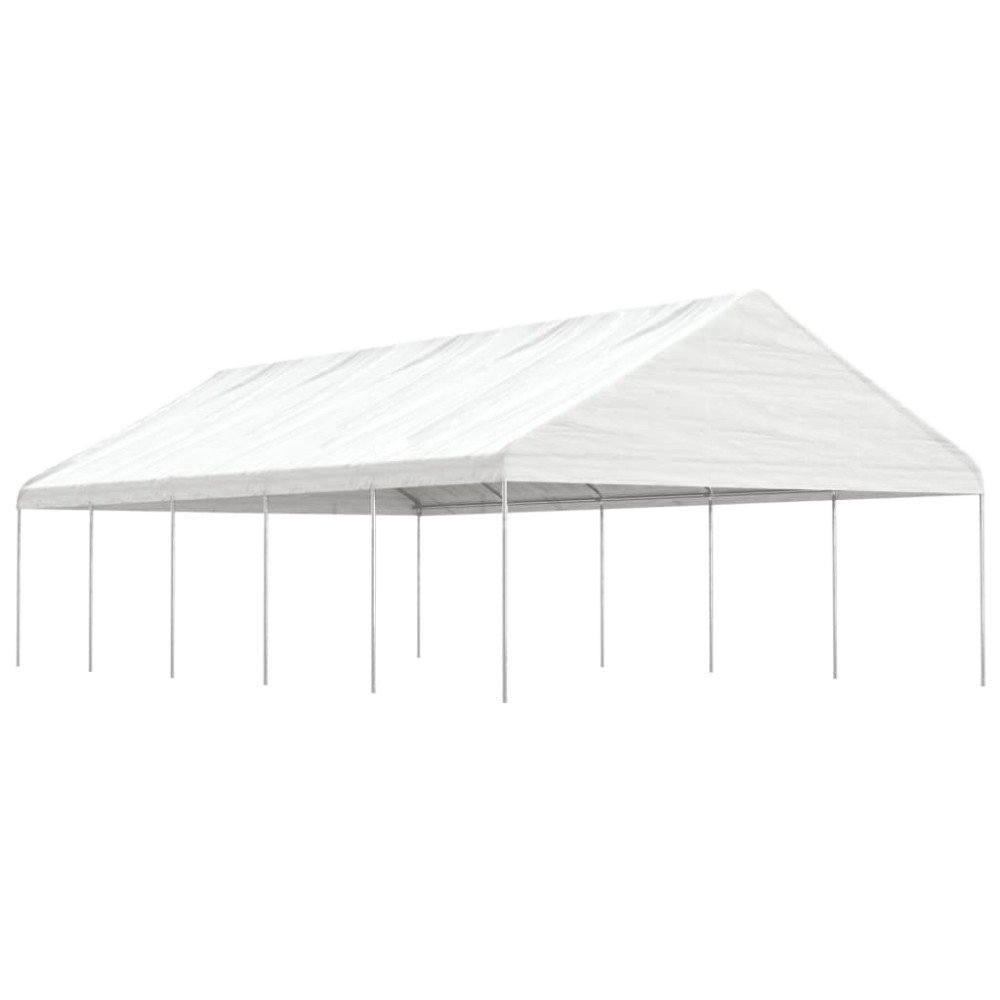 Produktbild för Paviljong med tak vit 11,15x5,88x3,75 m polyeten