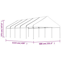 Produktbild för Paviljong med tak vit 11,15x5,88x3,75 m polyeten