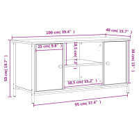 Produktbild för Tv-bänk brun ek 100x40x50 cm konstruerat trä