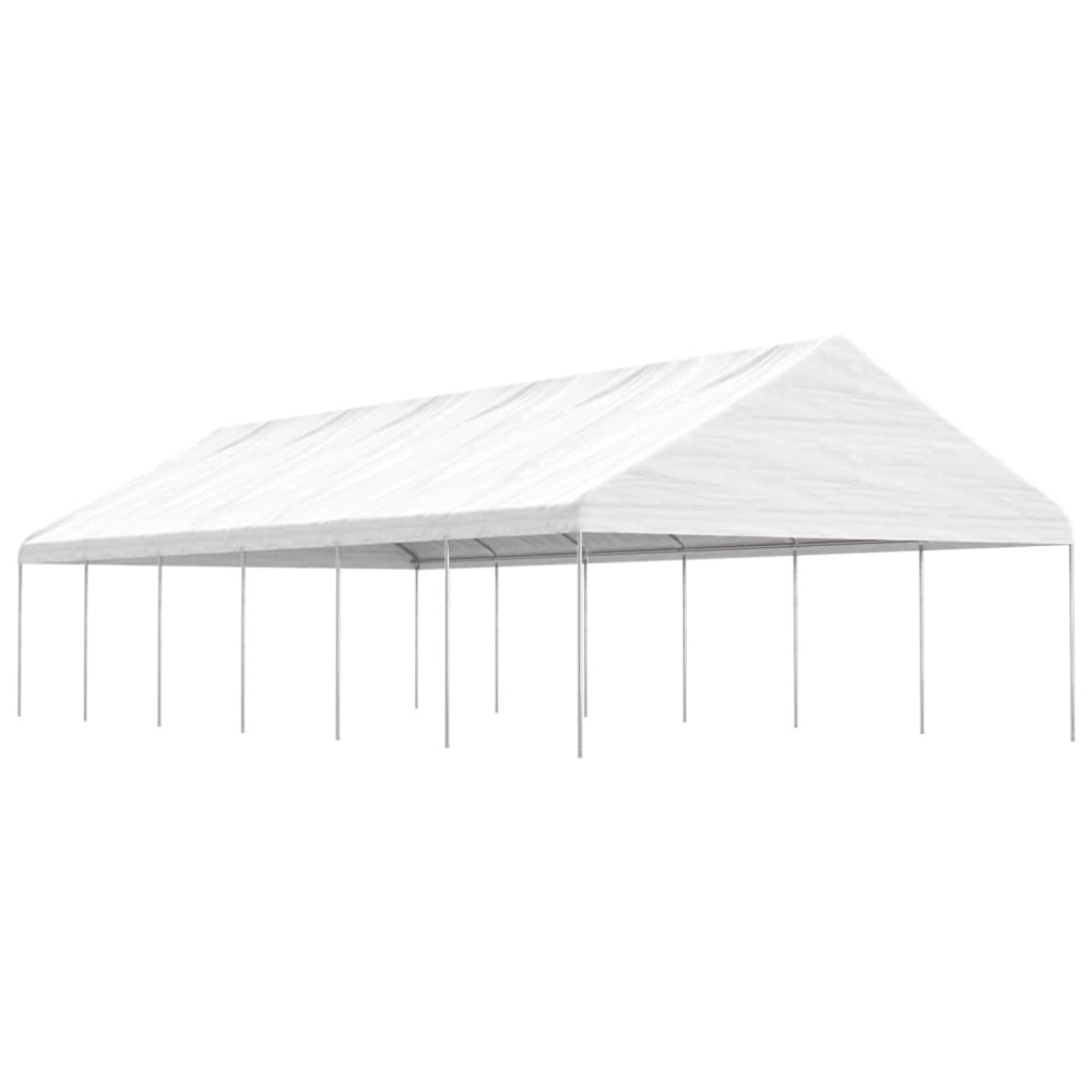 Produktbild för Paviljong med tak vit 13,38x5,88x3,75 m polyeten