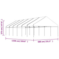 Produktbild för Paviljong med tak vit 13,38x5,88x3,75 m polyeten