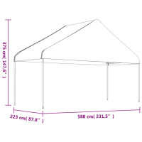 Produktbild för Paviljong med tak vit 13,38x5,88x3,75 m polyeten
