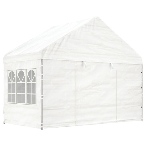 vidaXL Paviljong med tak vit 4,08x2,23x3,22 m polyeten