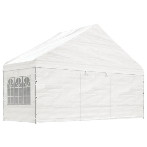 vidaXL Paviljong med tak vit 5,88x2,23x3,75 m polyeten