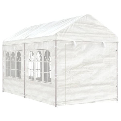 vidaXL Paviljong med tak vit 4,46x2,28x2,69 m polyeten