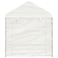 Produktbild för Paviljong med tak vit 4,46x2,28x2,69 m polyeten