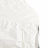 Produktbild för Paviljong med tak vit 4,46x2,28x2,69 m polyeten