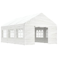 Produktbild för Paviljong med tak vit 6,69x4,08x3,22 m polyeten