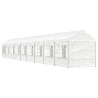 Produktbild för Paviljong med tak vit 20,07x2,28x2,69 m polyeten