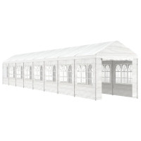 Produktbild för Paviljong med tak vit 17,84x2,28x2,69 m polyeten