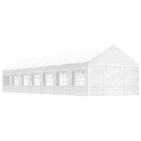 Produktbild för Paviljong med tak vit 15,61x4,08x3,22 m polyeten