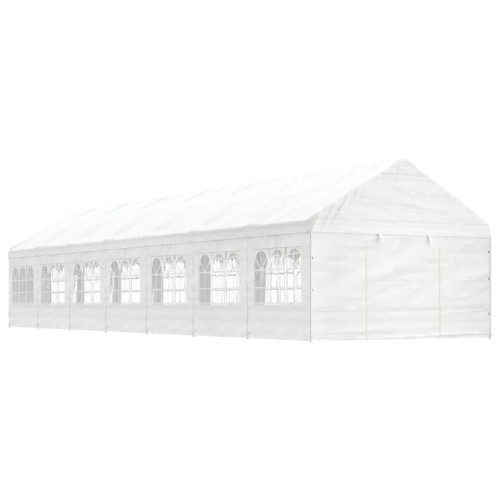 vidaXL Paviljong med tak vit 15,61x4,08x3,22 m polyeten