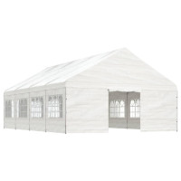 Produktbild för Paviljong med tak vit 8,92x5,88x3,75 m polyeten