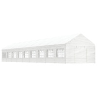 Produktbild för Paviljong med tak vit 20,07x4,08x3,22 m polyeten