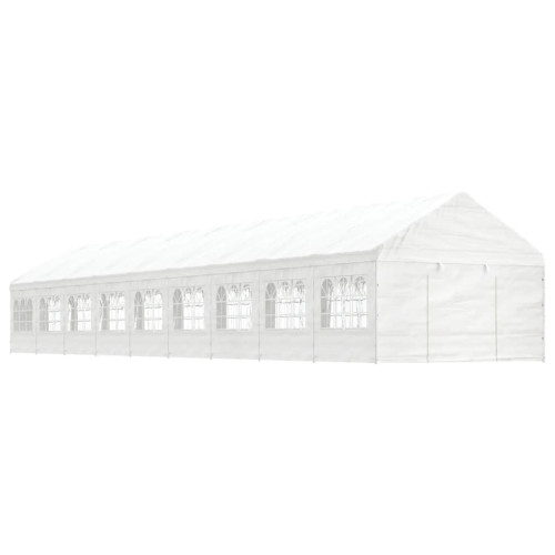 vidaXL Paviljong med tak vit 20,07x4,08x3,22 m polyeten