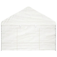 Produktbild för Paviljong med tak vit 8,92x4,08x3,22 m polyeten