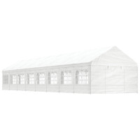 Produktbild för Paviljong med tak vit 17,84x4,08x3,22 m polyeten