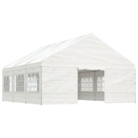 Miniatyr av produktbild för Paviljong med tak vit 6,69x5,88x3,75 m polyeten