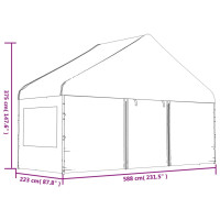Miniatyr av produktbild för Paviljong med tak vit 6,69x5,88x3,75 m polyeten