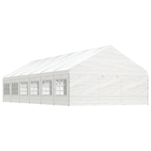 vidaXL Paviljong med tak vit 13,38x5,88x3,75 m polyeten