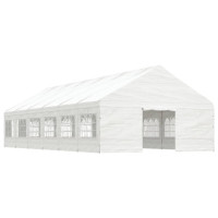 Miniatyr av produktbild för Paviljong med tak vit 13,38x5,88x3,75 m polyeten