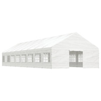 Miniatyr av produktbild för Paviljong med tak vit 17,84x5,88x3,75 m polyeten