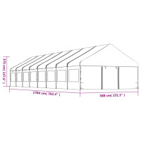 Miniatyr av produktbild för Paviljong med tak vit 17,84x5,88x3,75 m polyeten
