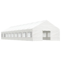 Miniatyr av produktbild för Paviljong med tak vit 20,07x5,88x3,75 m polyeten