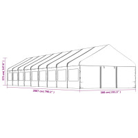 Miniatyr av produktbild för Paviljong med tak vit 20,07x5,88x3,75 m polyeten