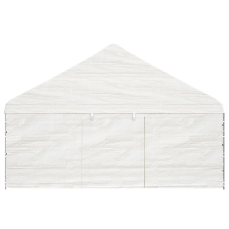 Produktbild för Paviljong med tak vit 15,61x5,88x3,75 m polyeten