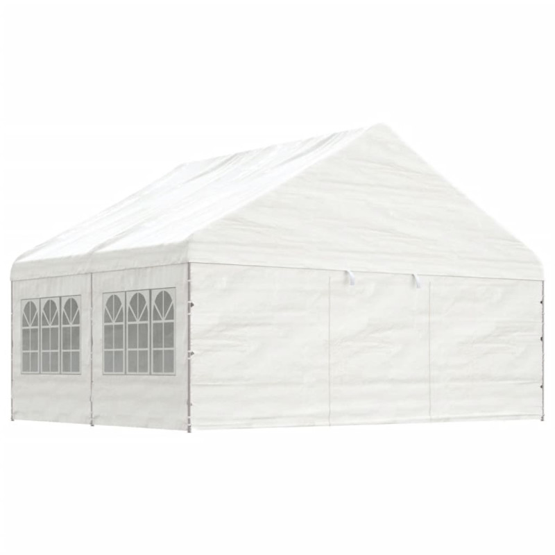 Produktbild för Paviljong med tak vit 4,46x5,88x3,75 m polyeten