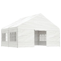Miniatyr av produktbild för Paviljong med tak vit 4,46x5,88x3,75 m polyeten