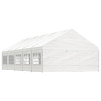 Produktbild för Paviljong med tak vit 11,15x5,88x3,75 m polyeten