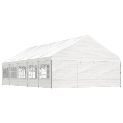 vidaXL Paviljong med tak vit 11,15x5,88x3,75 m polyeten