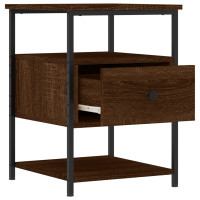 Produktbild för Sängbord brun ek 40x42x56 cm konstruerat trä