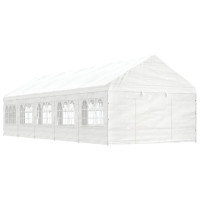 Produktbild för Paviljong med tak vit 11,15x4,08x3,22 m polyeten