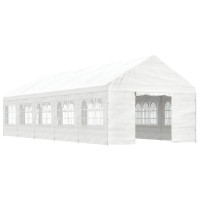 Miniatyr av produktbild för Paviljong med tak vit 11,15x4,08x3,22 m polyeten