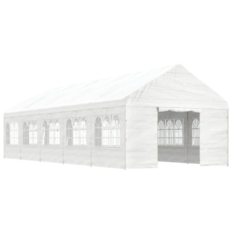 Produktbild för Paviljong med tak vit 11,15x4,08x3,22 m polyeten