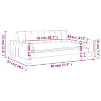 Produktbild för Barnsoffa gräddvit 90x53x30 cm tyg