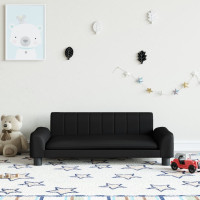 Produktbild för Barnsoffa svart 90x53x30 cm konstläder