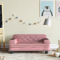 Produktbild för Barnsoffa rosa 70x45x30 cm sammet