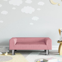 Produktbild för Barnsoffa rosa 70x45x26,5 cm sammet