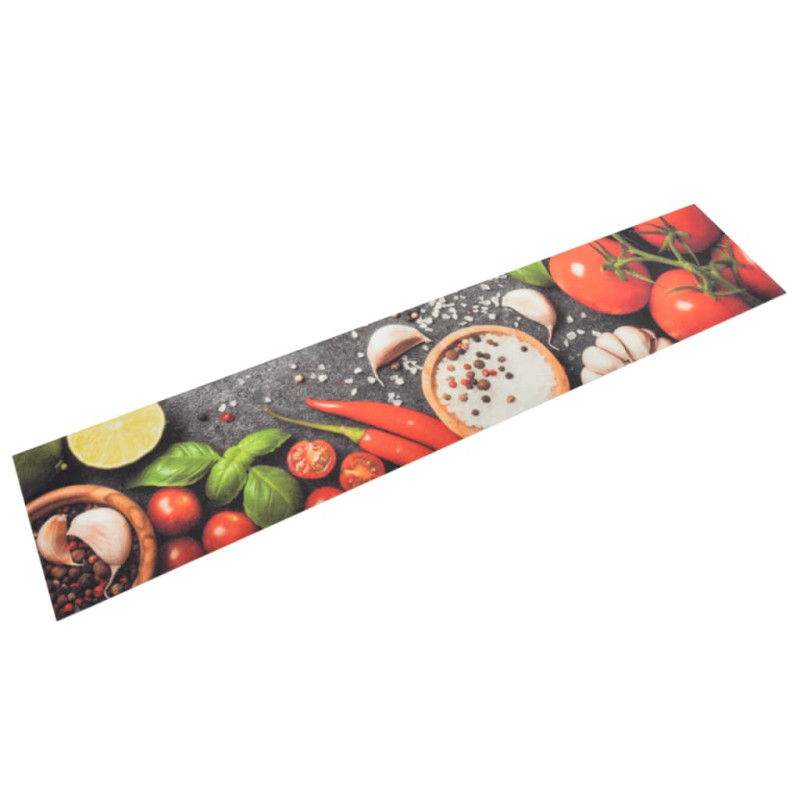 Produktbild för Köksmatta maskintvättbar grönsaker 60x300 cm sammet