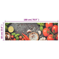 Miniatyr av produktbild för Köksmatta maskintvättbar grönsaker 60x180 cm sammet