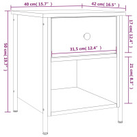 Miniatyr av produktbild för Sängbord sonoma-ek 40x42x50 cm konstruerat trä